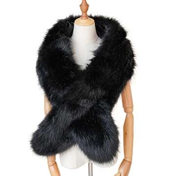 Premium Women's Faux Fur Collar Winter Shawl for Elegant Occasions