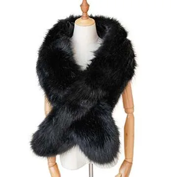 Premium Women's Faux Fur Collar Winter Shawl for Elegant Occasions