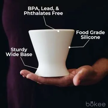 Bökee Ultimate Non-Toxic Silicone Breast Pump and Baby Bottle Holder – Easy One Hand Milk & Formula Prep with Premium Wide Base Suction Cup - Dishwasher Safe - Robins Egg, 1-Pack