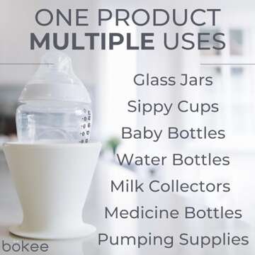 Bökee Ultimate Non-Toxic Silicone Breast Pump and Baby Bottle Holder – Easy One Hand Milk & Formula Prep with Premium Wide Base Suction Cup - Dishwasher Safe - Robins Egg, 1-Pack