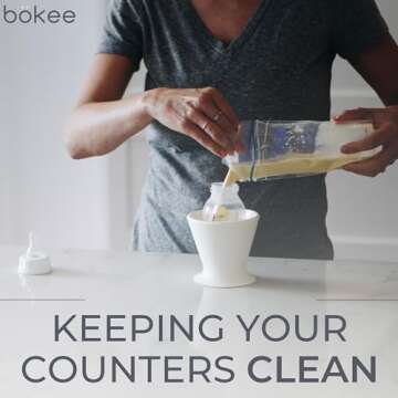 Bökee Ultimate Non-Toxic Silicone Breast Pump and Baby Bottle Holder – Easy One Hand Milk & Formula Prep with Premium Wide Base Suction Cup - Dishwasher Safe - Robins Egg, 1-Pack