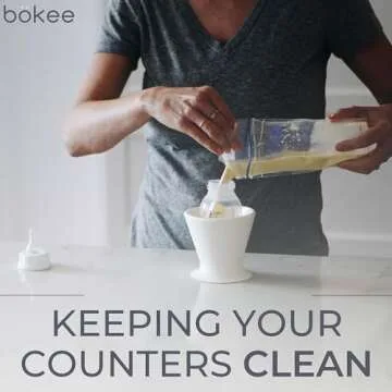 Bökee Ultimate Non-Toxic Silicone Breast Pump and Baby Bottle Holder – Easy One Hand Milk & Formula Prep with Premium Wide Base Suction Cup - Dishwasher Safe - Robins Egg, 1-Pack