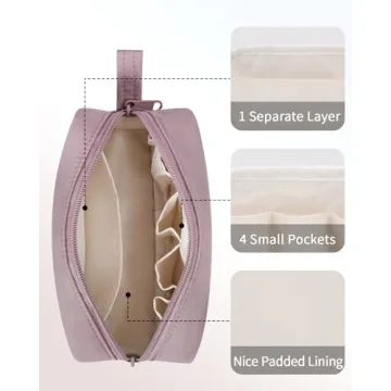 Narwey Small Makeup Bag Stylish Travel Pouch for Women