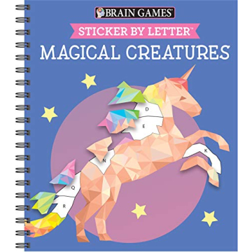 Brain Games - Sticker by Letter: Magical Creatures (Sticker Puzzles - Kids Activity Book)