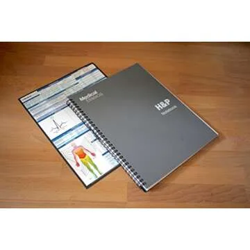 H&P notebook Plus 8.5"x10" (Large Print) - Medical History and Physical notebook, 70 medical templates with perforations