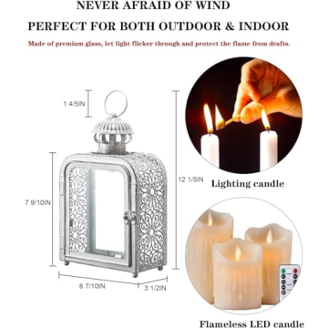 Vintage Decorative Candle Lantern for Indoor Outdoor Use