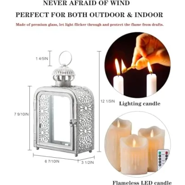 Vintage Decorative Candle Lantern for Indoor Outdoor Use