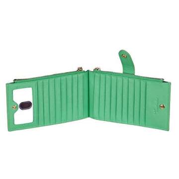 Travelambo RFID Wallet Women Large Size Bifold Multi Card Wallet Case with Zipper Pocke Credit Card Holder for Women