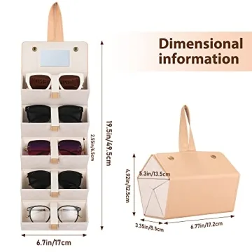 Muf 5-Slot Travel Sunglass Organizer, Leather Case
