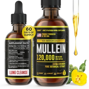 HERBIFY Mullein Drops - Alcohol-Free Extract for Lung Health and Immune Support