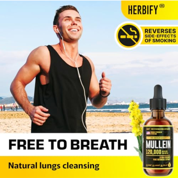 HERBIFY Mullein Drops for Lung Cleanse and Support