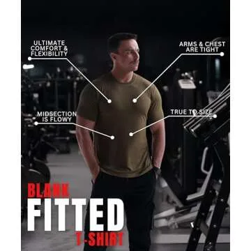 Ekko Men's T-Shirts, Fitted, Scoop Neck, Cotton Spandex Blend Apparel for Men, Mens Shirts, Basic Sh...