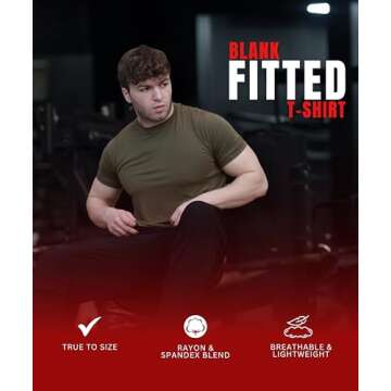 Ekko Men's T-Shirts, Fitted, Scoop Neck, Cotton Spandex Blend Apparel for Men, Mens Shirts, Basic Shirts for Men, Lightweight Mens T-Shirts for Everyday Wear, Made in America, XL, Army Green