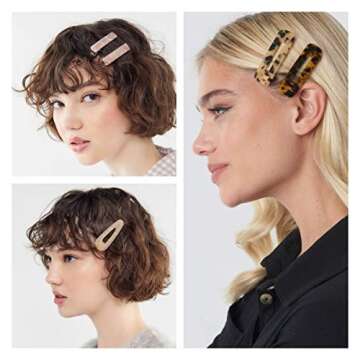 15 PCS Pearls Hair Clips, Coiyf Acrylic Resin Hair Barrettes Beaded clip for Women Ladies Girls, Fashion Gold Bows Ties Hairpins for Party Wedding