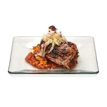 Libbey Tempo Glass Dinnerware Set, Sleek Square Clear Glass Plates and Bowls Set of 12, Dishwasher Safe Glass Dishes Set for Dinners and Parties