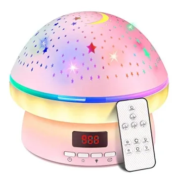MINGKIDS Star Night Light Projector | Timer, Colors & Mushrooms for Kids