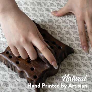 FIOUOVO Floral Pillow Covers 20x20 Pillow Cover Block Print Couch Pillows for Living Room Decorative Neutral Accent Throw Pillow Covers, 1PC, Light Taupe