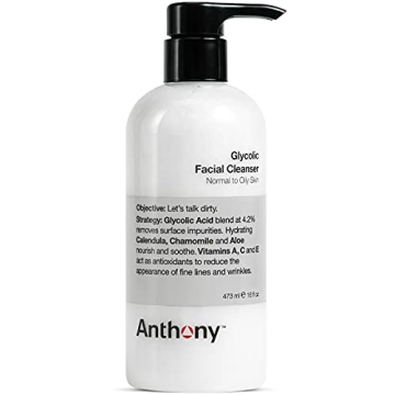 Anthony Glycolic Facial Cleanser for Men – Daily Cleansing Face Wash and Shave Prep – Hydrating,...