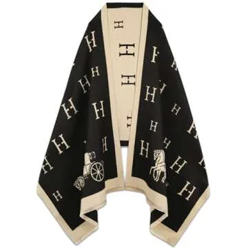 EXTREE Scarfs for Women Pashmina Silky Shawl Wrap for Evening Dressing Blanket Open Front Poncho Cap...