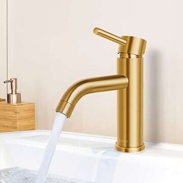 SOKA Bathroom Sink Faucet Single Handle Stainless Steel Lavatory Commercial Bathroom Faucet Bathtub ...
