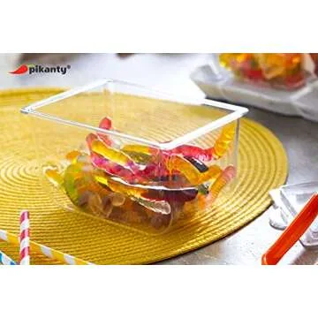 Pikanty Condiment Storage Containers | Set of 2 Small Organizers with Lids for Refrigerator | Dishwasher Safe | Made in USA