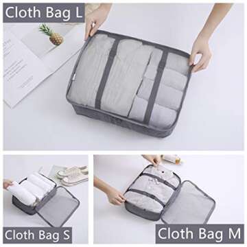 OEE 6 pcs Luggage Packing Organizers Packing Cubes Set for Travel
