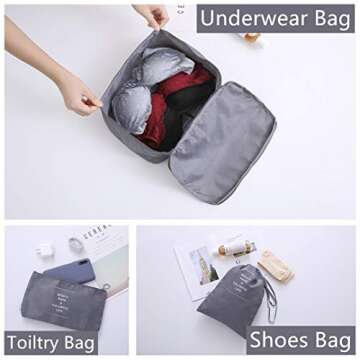 OEE 6 pcs Luggage Packing Organizers Packing Cubes Set for Travel