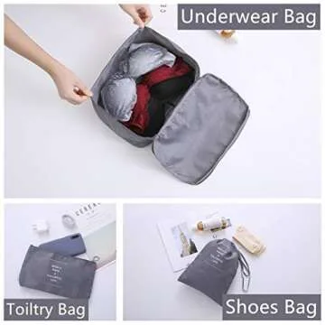 OEE 6 pcs Luggage Packing Organizers Packing Cubes Set for Travel