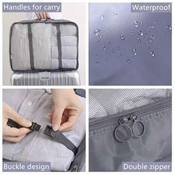 OEE 6 pcs Luggage Packing Organizers Packing Cubes Set for Travel