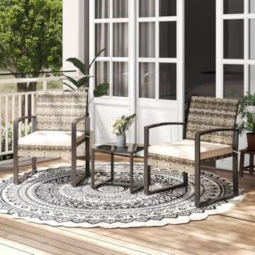 Bezseller 3 Pieces Patio Furniture Set - Stylish & Durable Outdoor Bistro Set