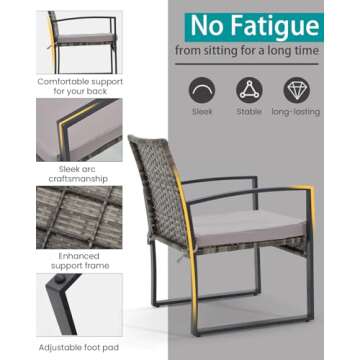 Bezseller Patio Furniture Set - Stylish & Comfortable Bistro Set