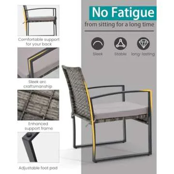 Bezseller Patio Furniture Set - Stylish & Comfortable Bistro Set