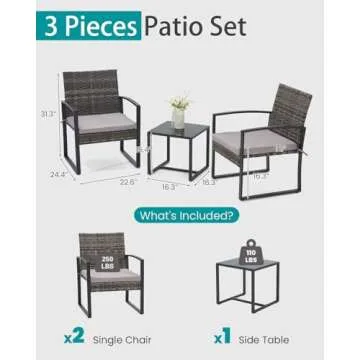 Bezseller Patio Furniture Set - Stylish & Comfortable Bistro Set