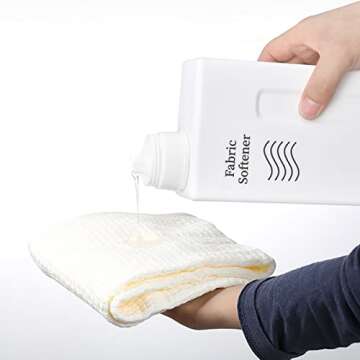 Laundry Detergent Dispenser-3 Pack,34 oz Laundry Soap Dispenser with 6 Stickers for Laundry Room Organization for Liquid Detergent,Fabric Softener,Bleach Agent,Laundry Powder,Scent Beads Container