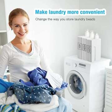 Laundry Detergent Dispenser-3 Pack,34 oz Laundry Soap Dispenser with 6 Stickers for Laundry Room Organization for Liquid Detergent,Fabric Softener,Bleach Agent,Laundry Powder,Scent Beads Container