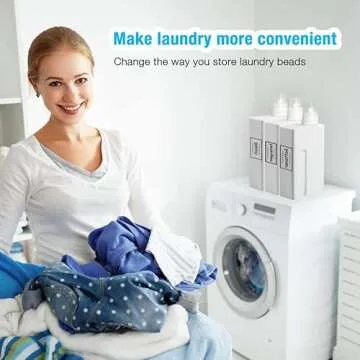 Laundry Detergent Dispenser-3 Pack,34 oz Laundry Soap Dispenser with 6 Stickers for Laundry Room Organization for Liquid Detergent,Fabric Softener,Bleach Agent,Laundry Powder,Scent Beads Container