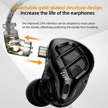 KZ ZAR Hybrid Earbuds with Silver-Plated Cable for Audiophiles