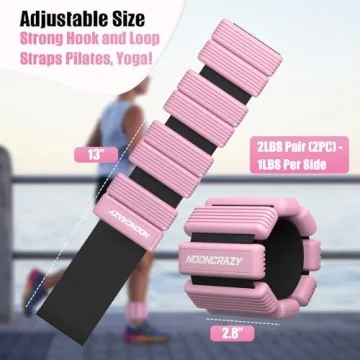 Adjustable 2 lb Wrist and Ankle Weights for Women