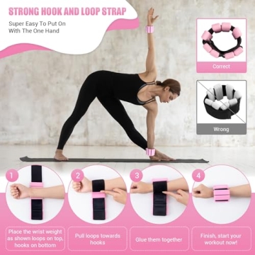 Adjustable 2 lb Wrist and Ankle Weights for Women