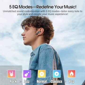 Bluetooth 5.4 Wireless Earbuds with 5 EQ Modes, 48H Battery, ANC, and IPX7 Waterproof