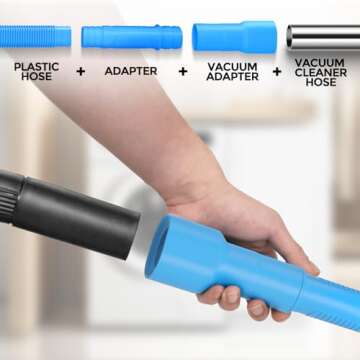 Generic Dryer Vent Cleaner Kit, Blue, Plastic, Universal Connector, Vacuum Hose Attachment Brush, Lint Remover, Deep Cleaning, Fits Most Vacuums, Fire Prevention
