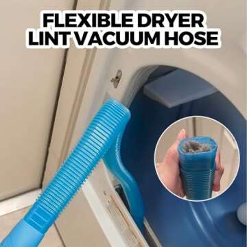 Generic Dryer Vent Cleaner Kit, Blue, Plastic, Universal Connector, Vacuum Hose Attachment Brush, Lint Remover, Deep Cleaning, Fits Most Vacuums, Fire Prevention