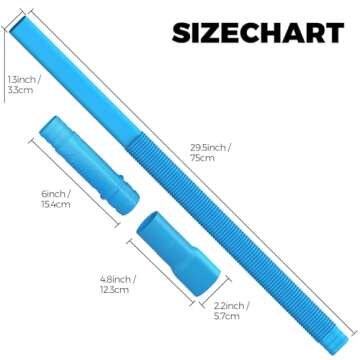 Generic Dryer Vent Cleaner Kit, Blue, Plastic, Universal Connector, Vacuum Hose Attachment Brush, Lint Remover, Deep Cleaning, Fits Most Vacuums, Fire Prevention