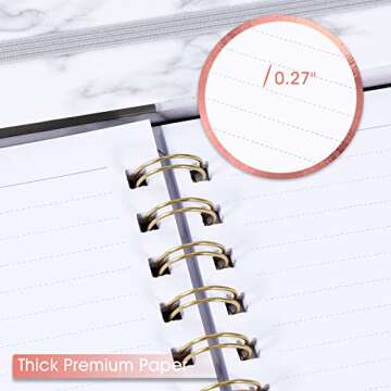 Frasukis Ruled Notebook/Journal - Spiral Notebook with Premium Thick Paper, 8.5" X 6.4", College Ruled Spiral Notebook, Waterproof Hardcover, Perfect for Daily