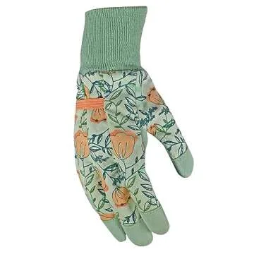 Digz Women’s Leather Garden Gloves with Stylish Coral Pattern