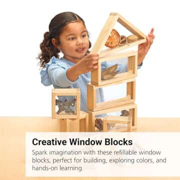 Excellerations Refillable Window Blocks Wood Classroom or Home School Set for Young Learners (Set of...