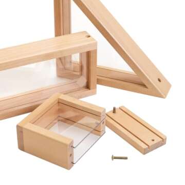 Excellerations Refillable Window Blocks Wood Classroom or Home School Set for Young Learners (Set of 10)