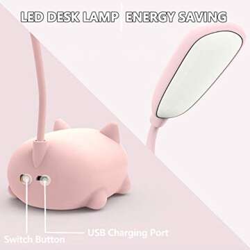 Cute Cat LED Desk Lamp for Kids | Kawaii Study Light