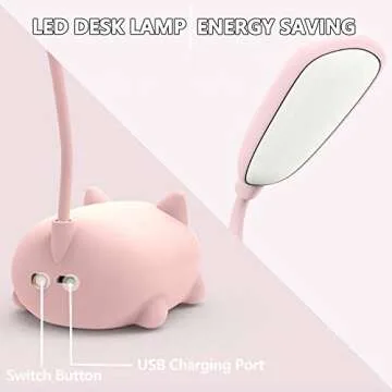Cute Cat LED Desk Lamp for Kids | Kawaii Study Light