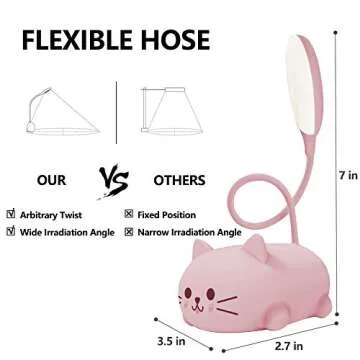 Cute Cat LED Desk Lamp for Kids | Kawaii Study Light